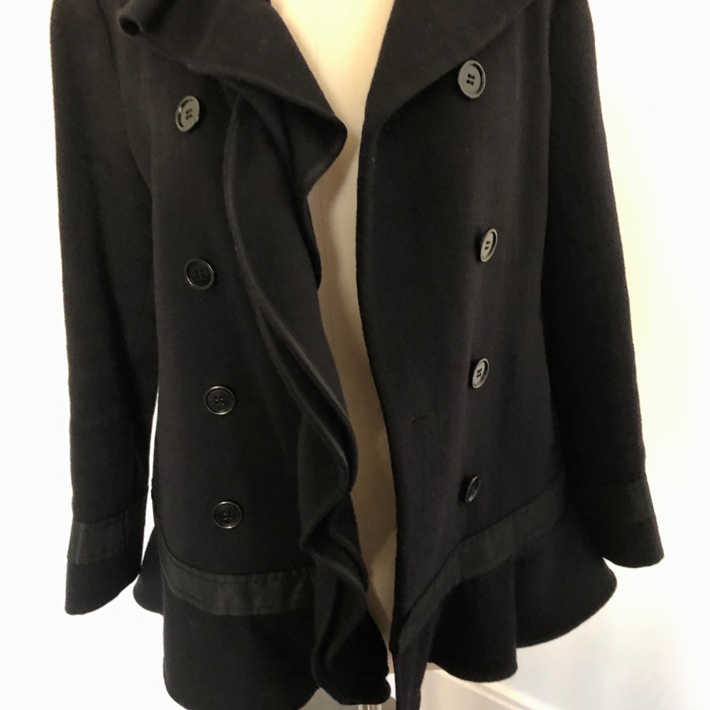 Prada Ruffle Wool Pea Coat - Picture 7 of 8